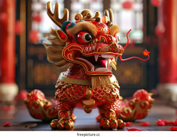 Dragon and Lion Dance Performances for Chinese New Year