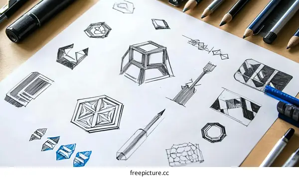 Design Sketches of Geometric Shapes and Structures