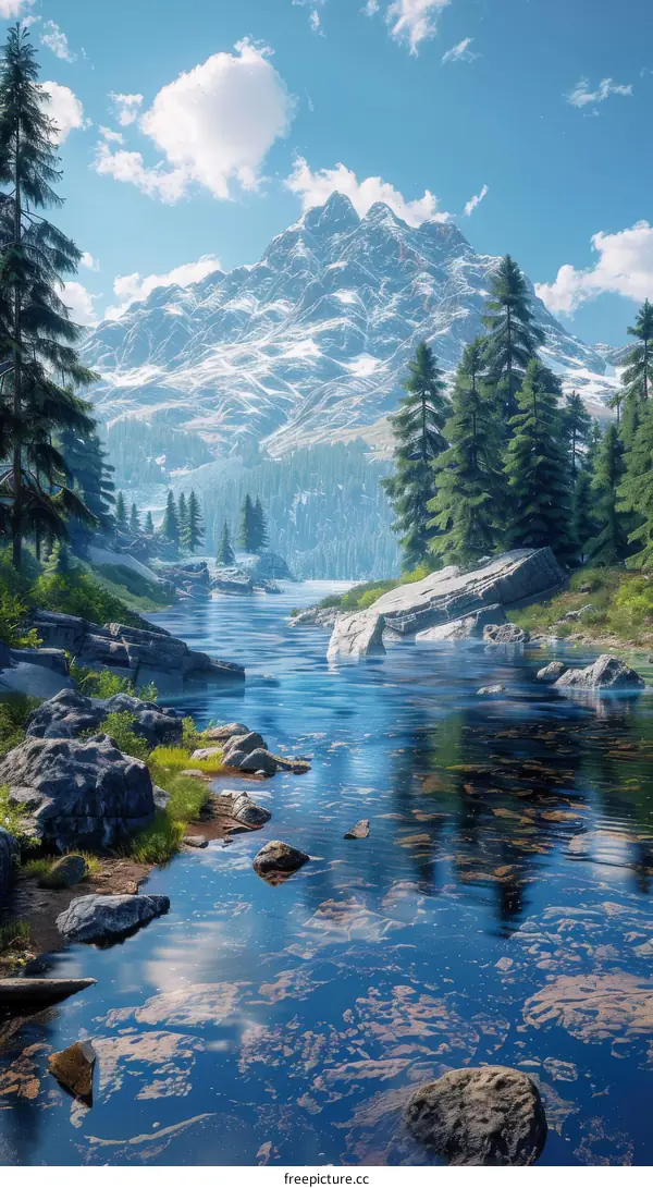 Majestic Mountain River Landscape
