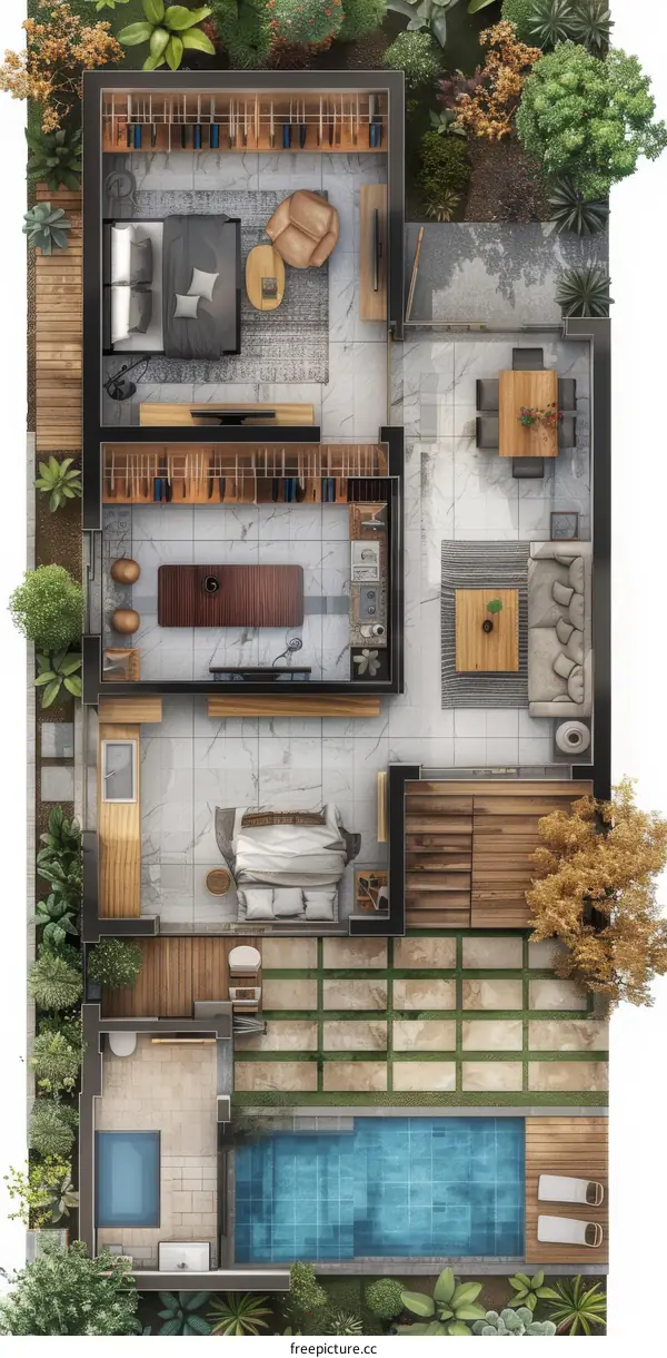 Modern Tropical Villa Floor Plan Design