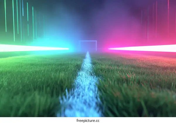 Futuristic Glowing Soccer Field