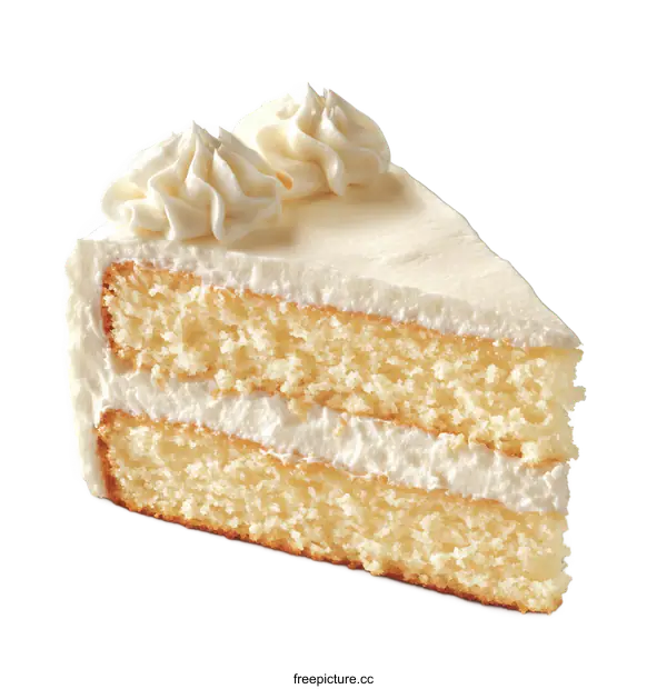 [Transparent Background PNG]Delicious Vanilla Cake Slice Close Up