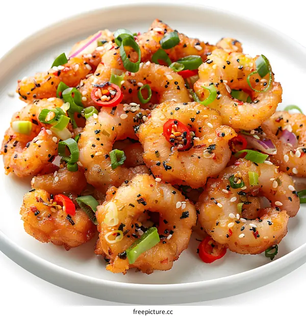 Spicy Garlic Shrimp with Sesame Seeds