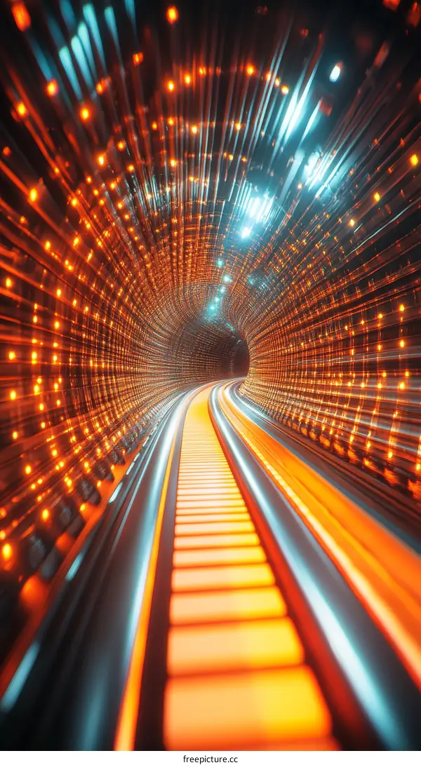 Futuristic Tunnel with Dynamic Light Effects