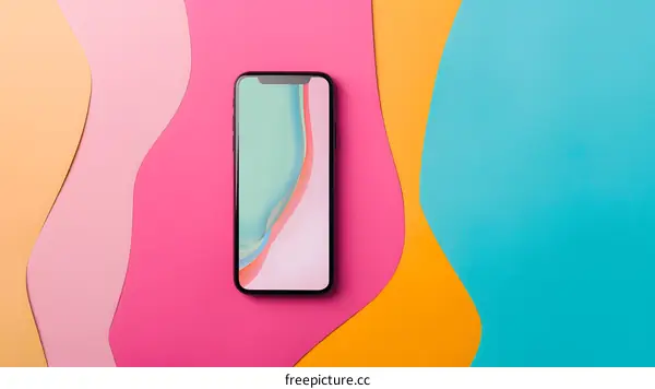 Colorful Paper Background with Smartphone