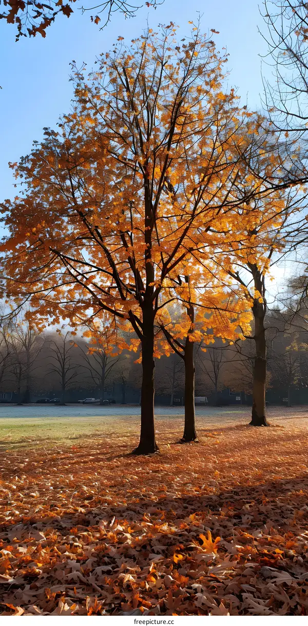 colorful autumn trees in the park