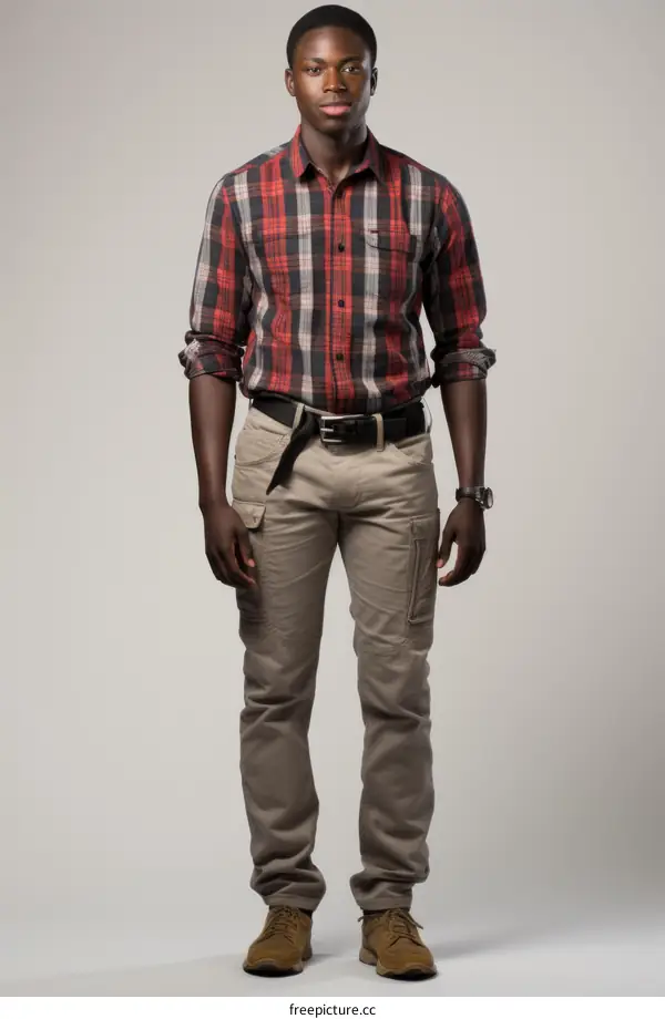 Studio portrait of a young African man