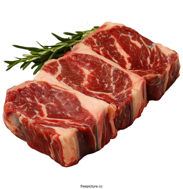 [Transparent Background PNG]Fresh Raw Beef Steaks Ready to Cook