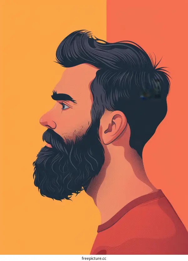 Side view of a man with a beard