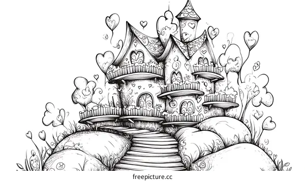 Whimsical Fairy Tale House Illustration