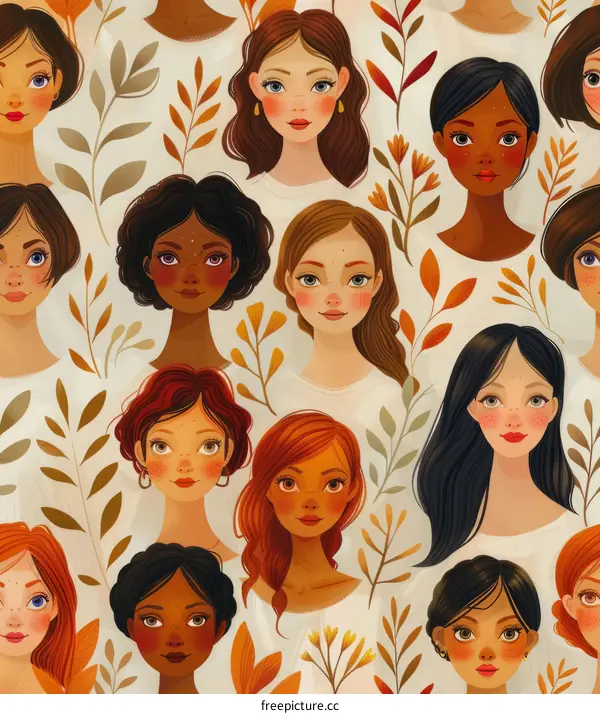 Celebrating Diversity: Women of Different Skin Tones and Hair Colors