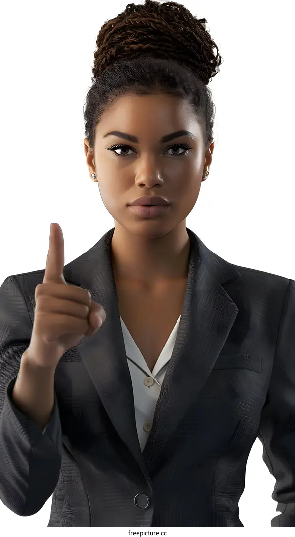 Business woman pointing her finger