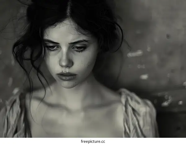 portrait of a beautiful girl with freckles and dark hair