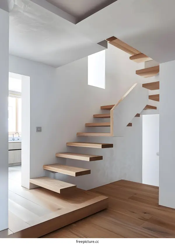 Modern Wooden Staircase Interior Design