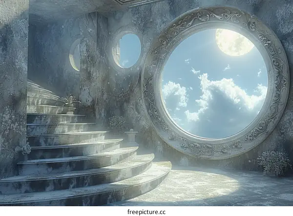 Enigmatic Portal in Fantasy World Landscape
