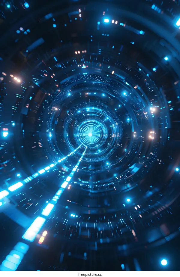 Blue tunnel of technology