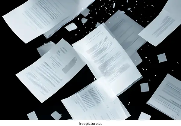Flying Documents Abstract Background