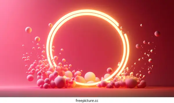 Abstract Neon Circle Product Display
