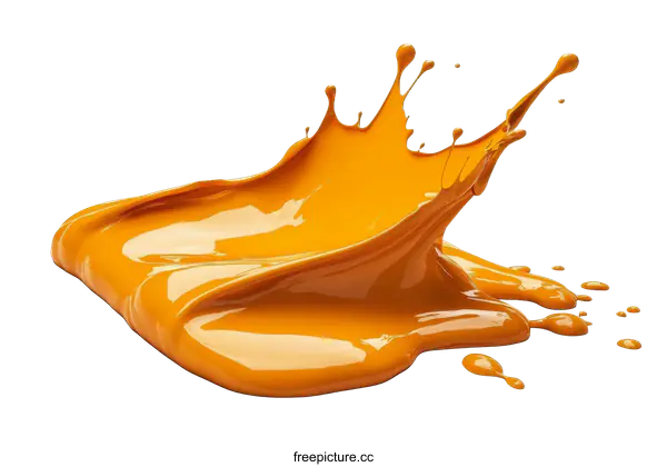 [Transparent Background PNG]Orange Liquid Splash Illustration on White Background