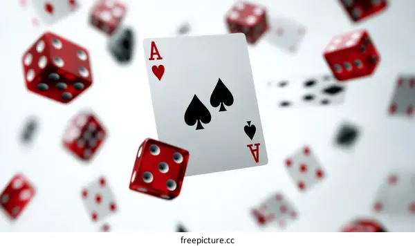Casino Dice and Cards Illustration