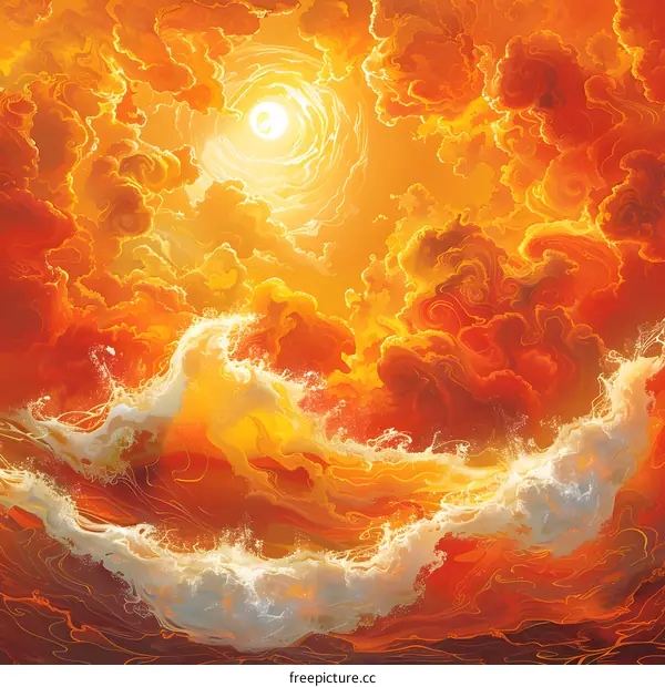 Golden Waves and Clouds