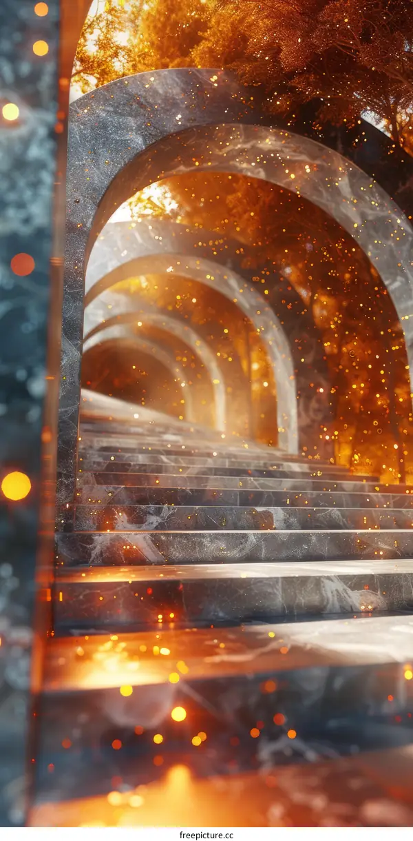 Magical Stone Archways Pathway Illustration