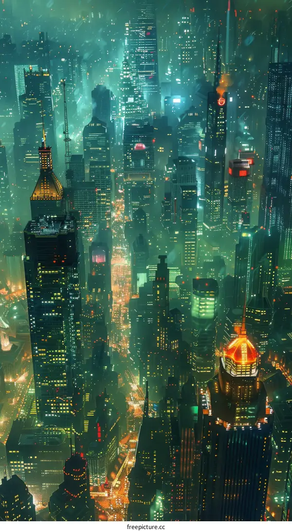 futuristic city illustration