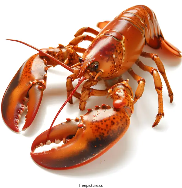 Cooked Lobster on White Background