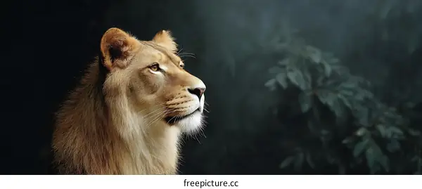 Majestic Lion Portrait in Natural Setting