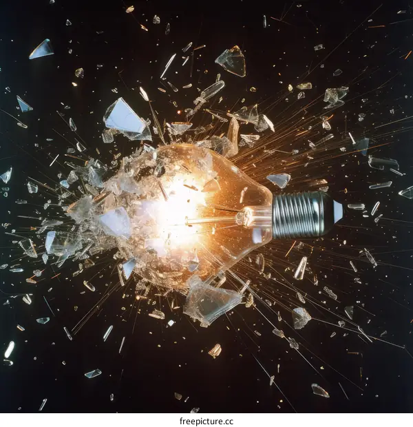 Shattered Light Bulb: A Burst of Glass and Energy