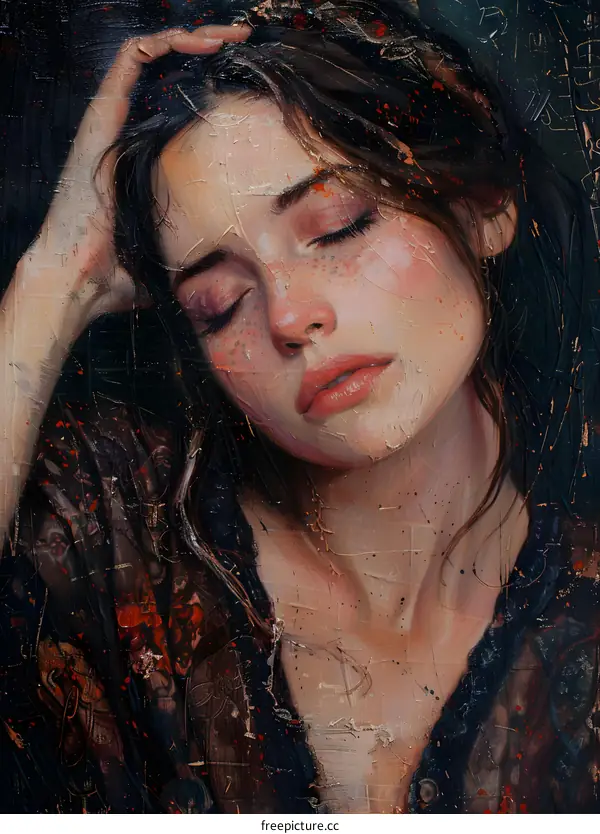 Portrait of a Young Woman with Closed Eyes