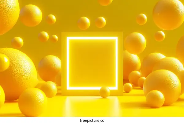 Abstract Yellow Sphere Display Background Design