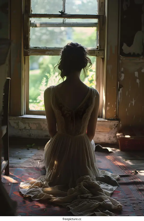 girl in front of the window