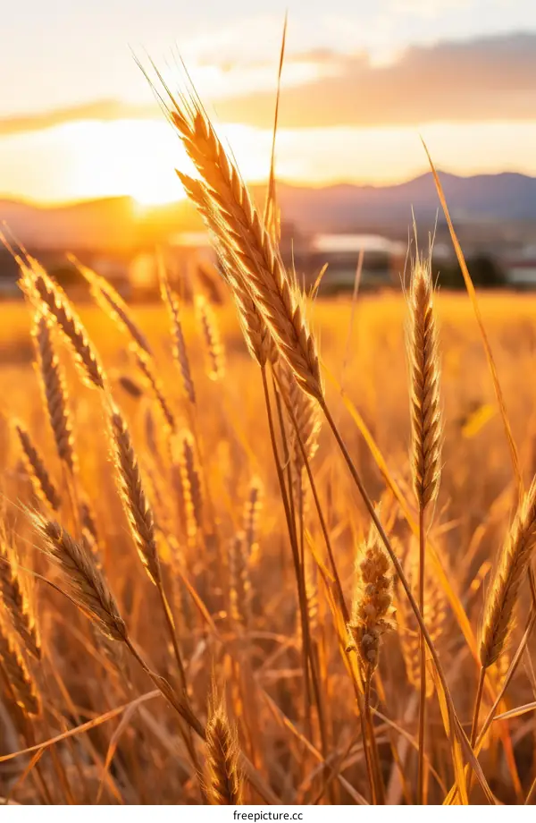 Golden Wheat Field at Sunset