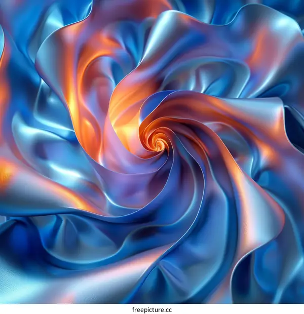 Abstract Blue and Orange Swirling Design