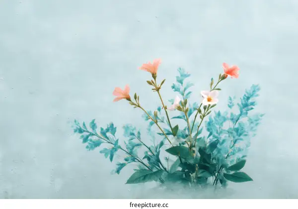 Delicate Floral Arrangement on Pastel Background