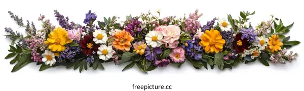 Colorful Floral Arrangement Border