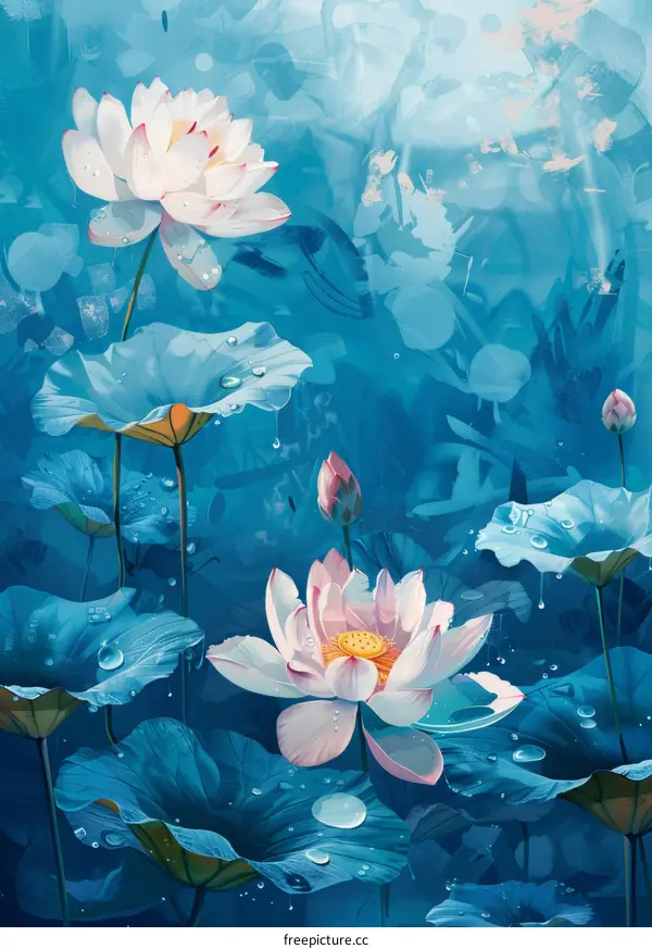 Water Lilies in Bloom: Summer Serenity
