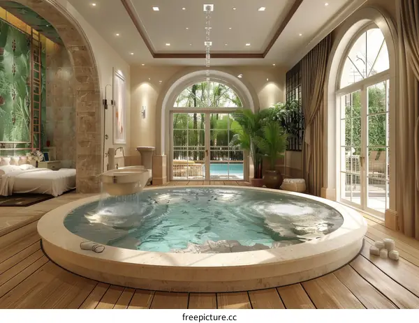 Magnificent Indoor Swimming Pool in Luxury Resort