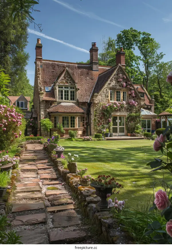 Charming Stone Cottage with Garden and Roses