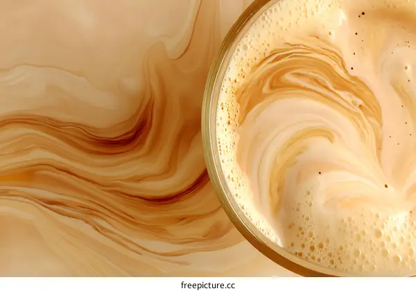 Abstract Coffee Art in a Glass Cup