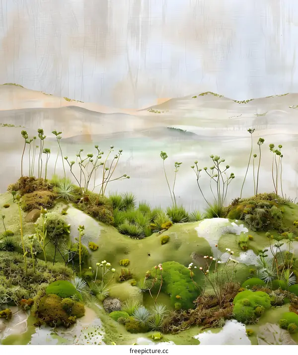 Green Landscape With Grassy Hills