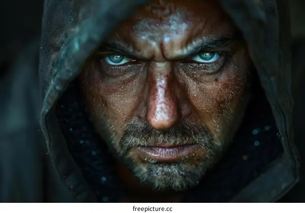 Close-up Portrait of a Determined Man