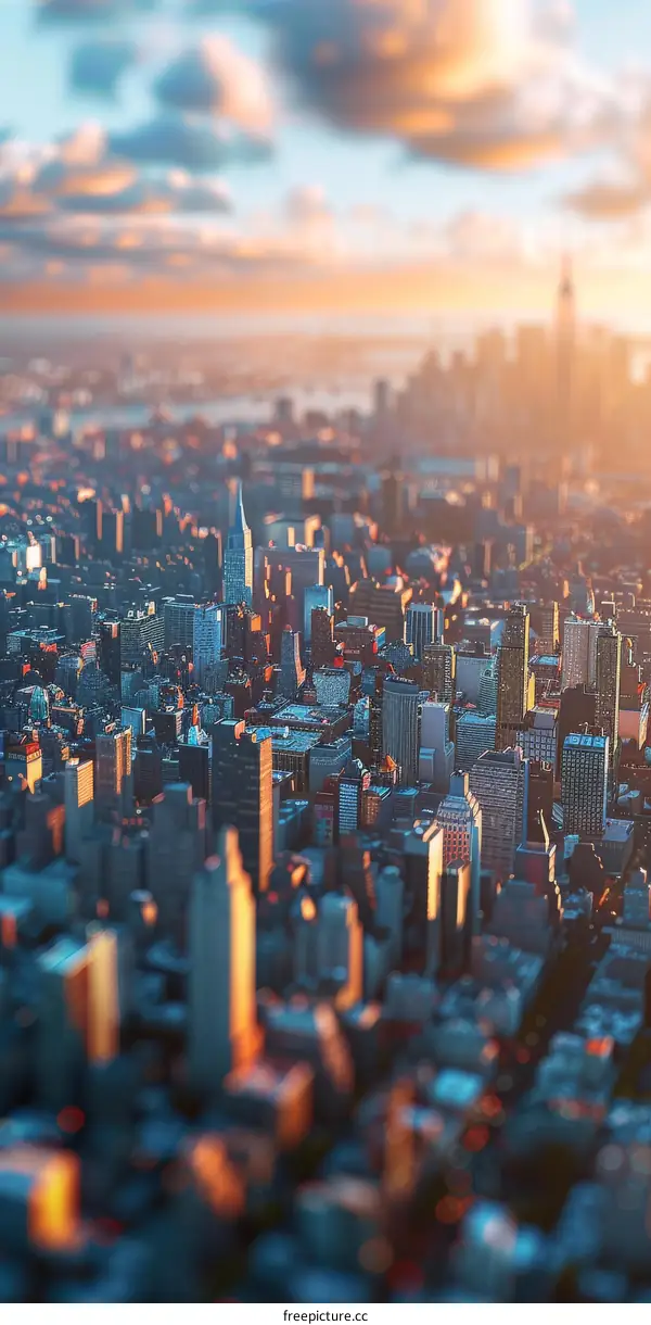 Tilt-Shift Cityscape at Sunset
