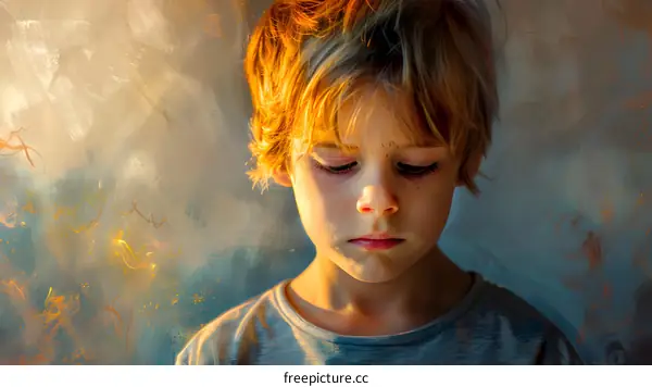 Portrait of a sad looking boy