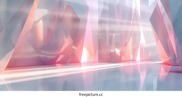Futuristic Crystal Cave: Pink and White Interior