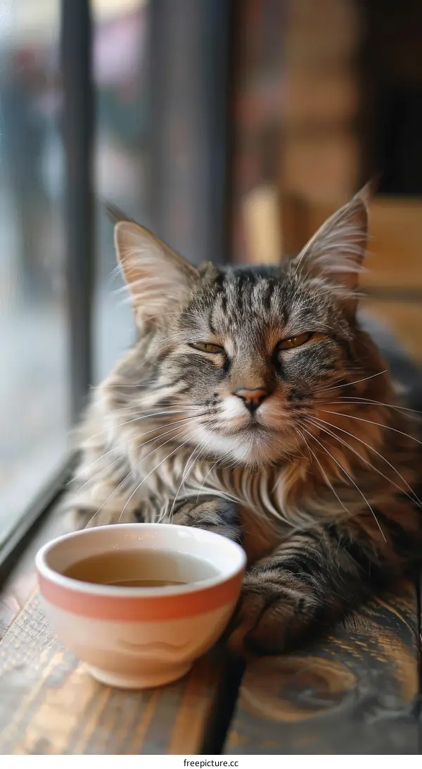 Ginger Cat Relaxing by the Window