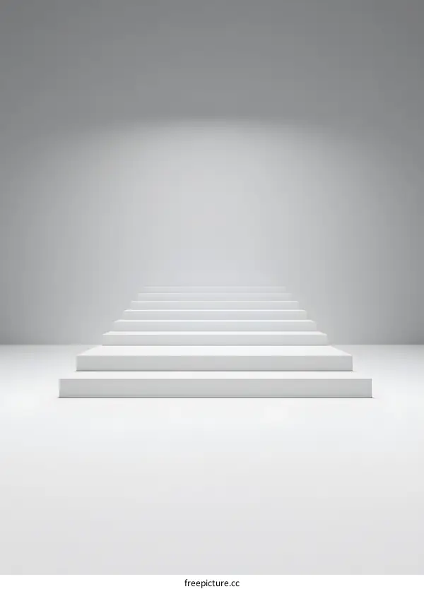 White Stairs Background Minimalist Modern Design Interior