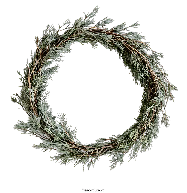 [Transparent Background PNG]Green Cedar Wreath Isolated On transparent background