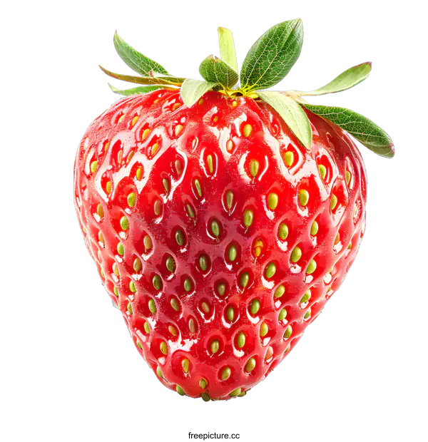[Transparent Background PNG]Fresh Red Strawberry Isolated on White Background